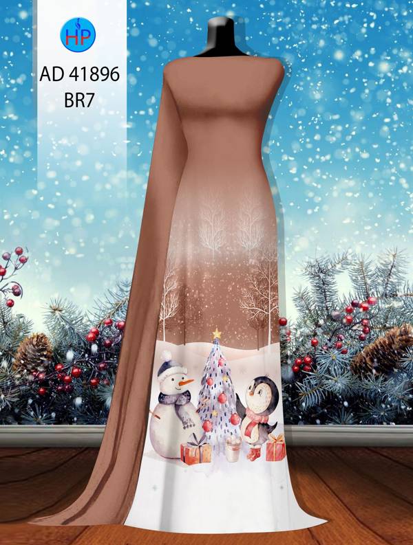 Vải Áo Dài Giáng Sinh AD 41896 5